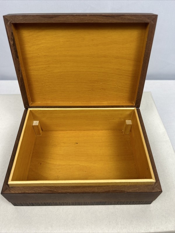 Vintage Cash's Collector Woven Silk Mallards In Wooden Box Made In Poland Mint gallery