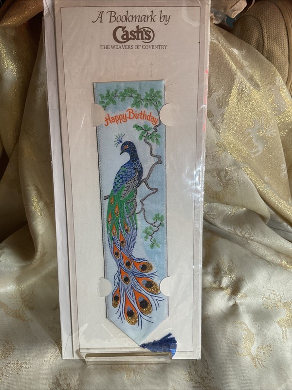 Cash's Of Coventry Silk woven bookmark , Peacock,In Good Condition.bright Col.