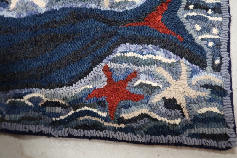 Handhooked Wool Mermaid Rug Lucile Fester Grace Ayres Folk Art 2014 34”x22” C2 gallery