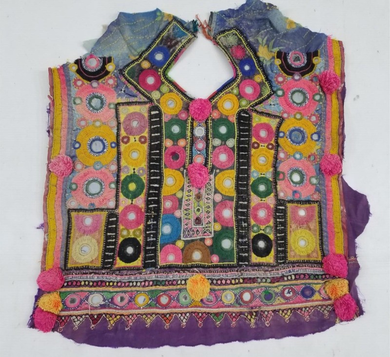 Vintage Traditional Kuchi Banjara Embroidered Neck Panel 55x46cms