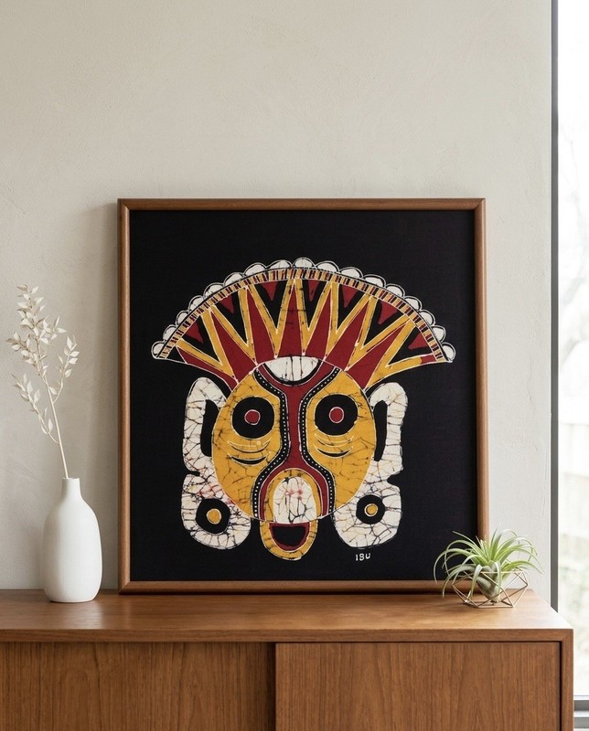 Vintage Framed Batik Wall Art