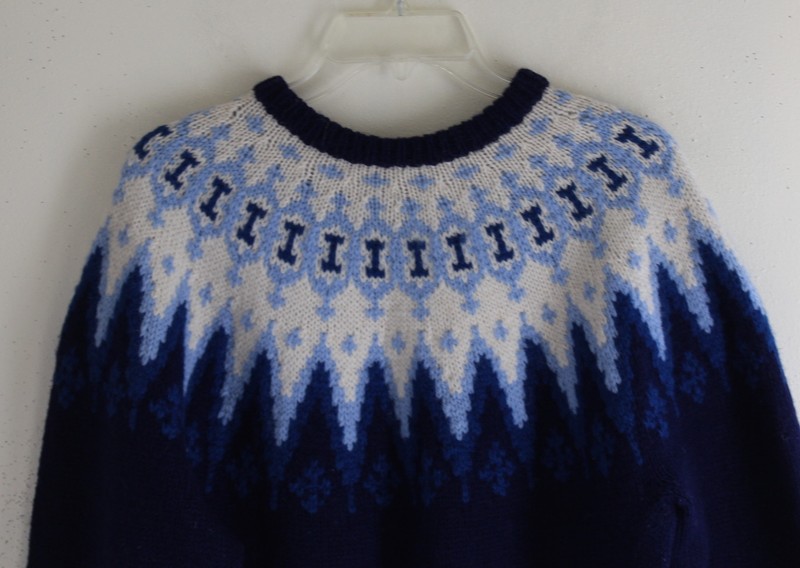 Vintage Men's Nordic Norway Norwegian Fair-Isle Wool Cardigan Sweater M or L