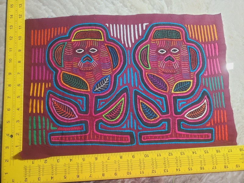 kuna panel mola textile unframed imported from Panama original abstract 2203