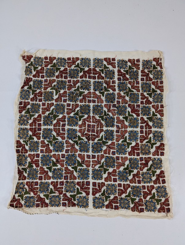 Vintage Traditional Eastern European Folk Art Textile 24x22in gallery