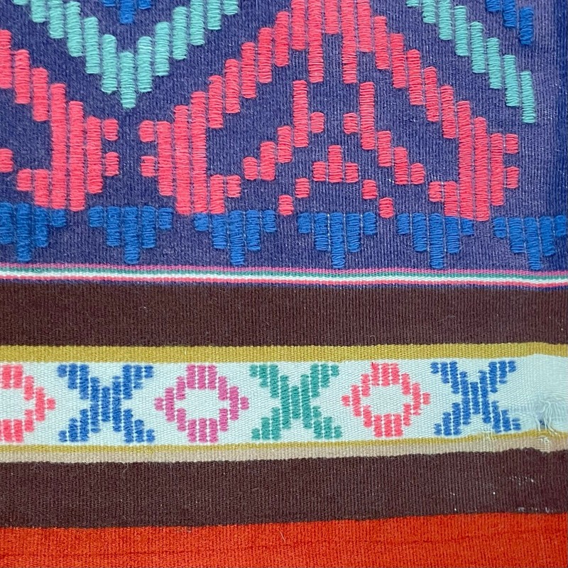 Vintage Wool Handmade Middle East Orange Blue Geometric Kilim Wall Hanging/Rug gallery