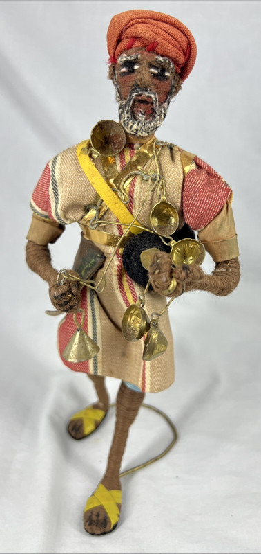 Moroccan Wool & Tin Wired Intention Doll. Very Well Made. 9″ Tall