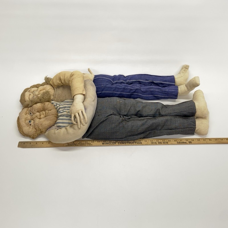 1976 Barbara Johansen Newman 32" Soft Sculpture Wall Art Happy Couple Signed gallery