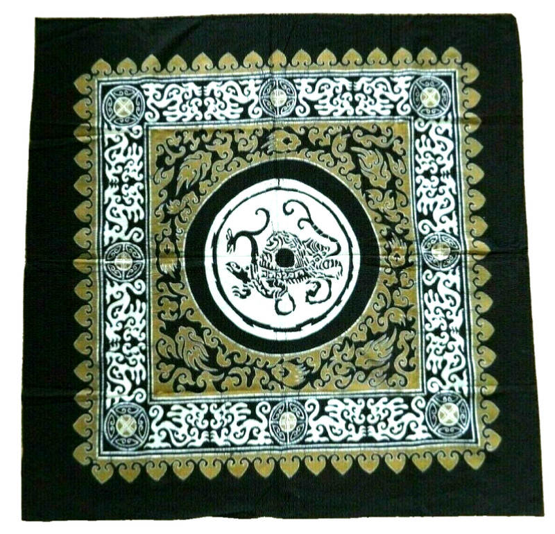 Vintage Chinese Miao Aboriginal Tribe Hand Batik Art Deco Turtle Snake 44″ x 44″