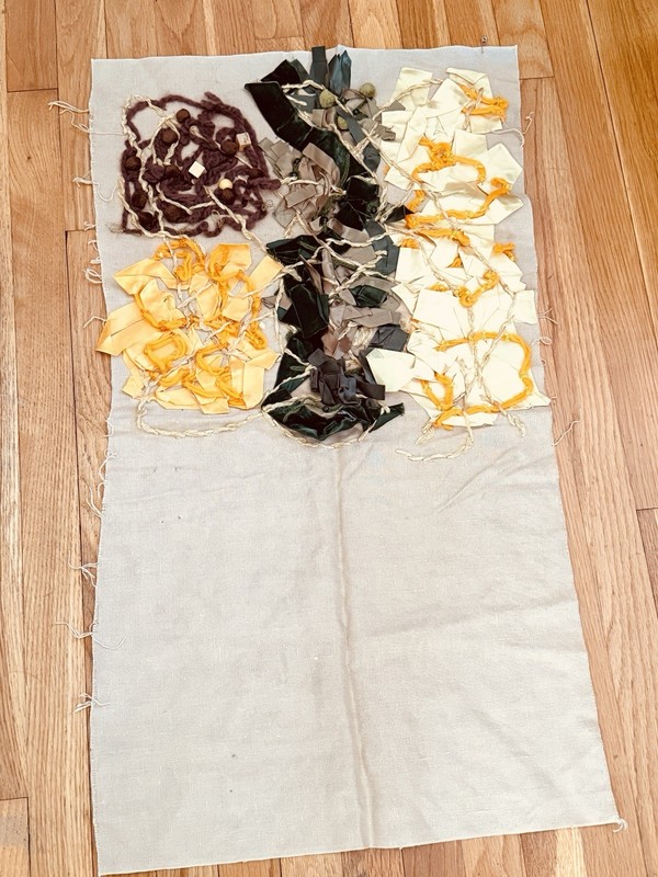 Woven Abstract Textile Fabric Art For Hanging/Pillowcase/Table Runner 35” X 20”
