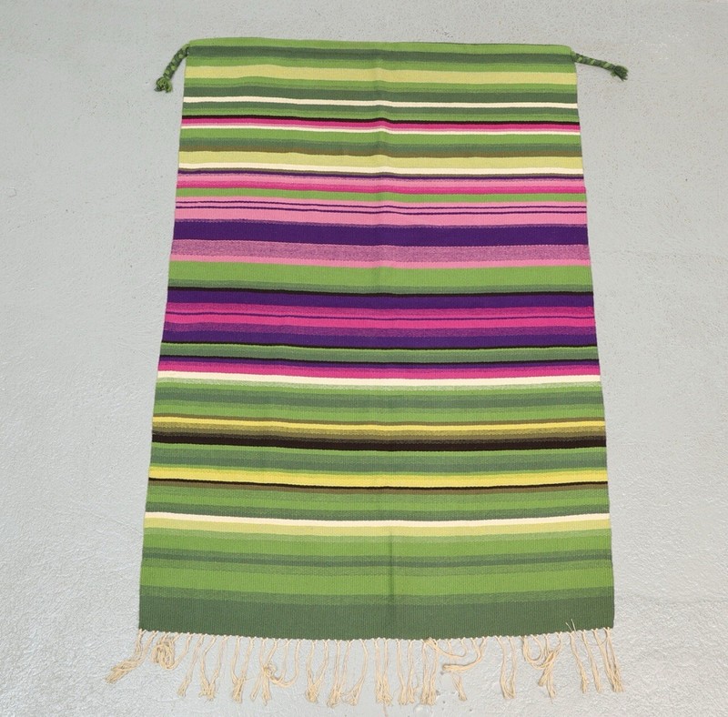 Scandinavian Swedish Lappland Wall Hanging Colorful Stripes Approx 60” X 41”