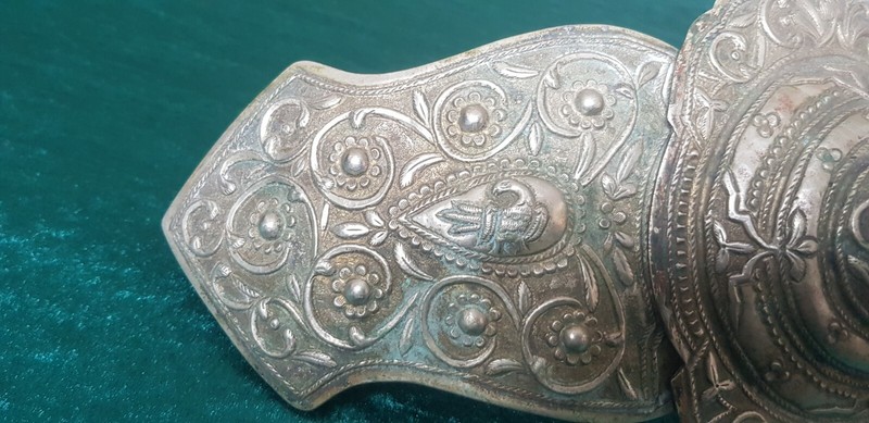 SERBIA ANTIQUE FOLK COSTUME ORNAMENT BELT BUCKLE 1906MARKED KOSOVO METOHIA PAFTA gallery