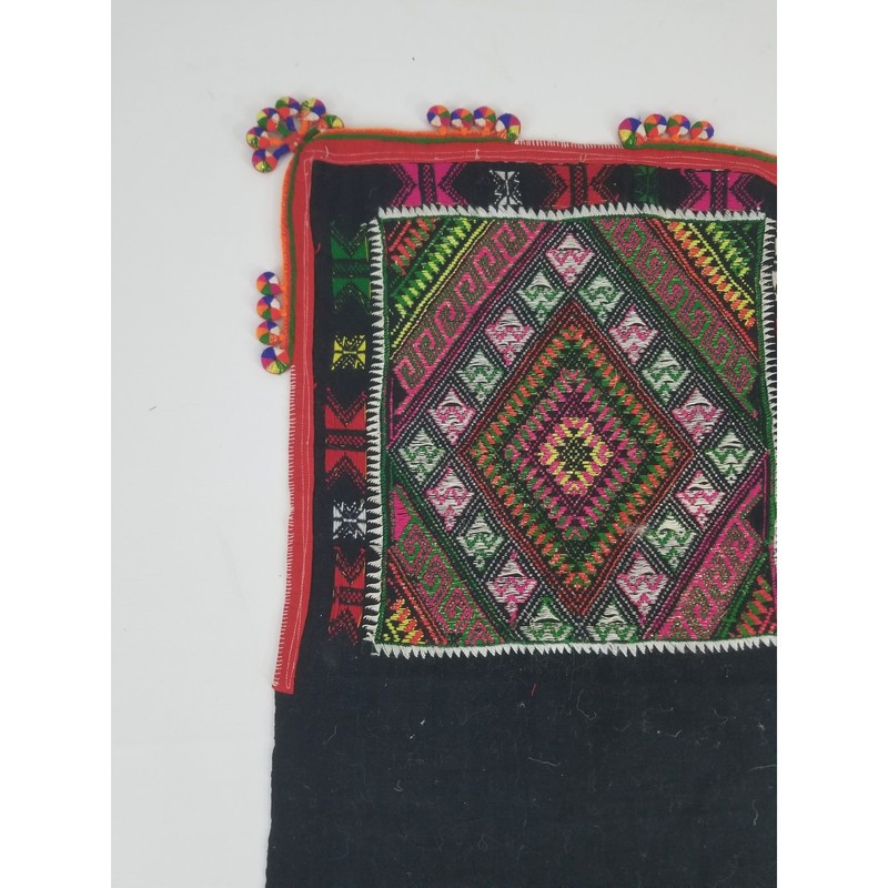 Vintage Traditional Hmong Tribal Hand Woven Geometric Textile 162x37cm gallery