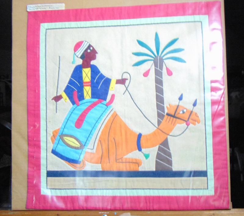 Tapestry, hand stitched, desert scene. gallery