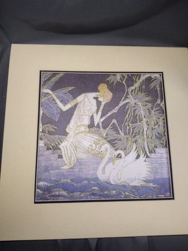 Susho Silk Art "Woman With Swans" Apres Ting Shao Kuang, Matter & Frame Ready gallery