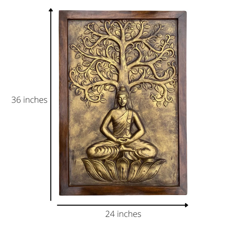 Gautam Buddha Wall Hanging, 3D Buddha Wall Mural, Meditation Wall Art gallery