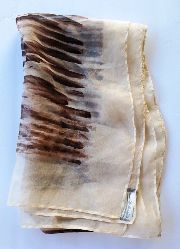 Vintage Hand-Dyed Silk Chiffon Scarf/Shawl Israel Fiber Artist Michelle Marcuse gallery