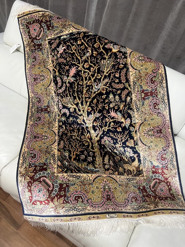 Best Gift 2M Tree Of Life Handmade Nuts 100% Silk Fine Turkish Rug Artist Signed gallery