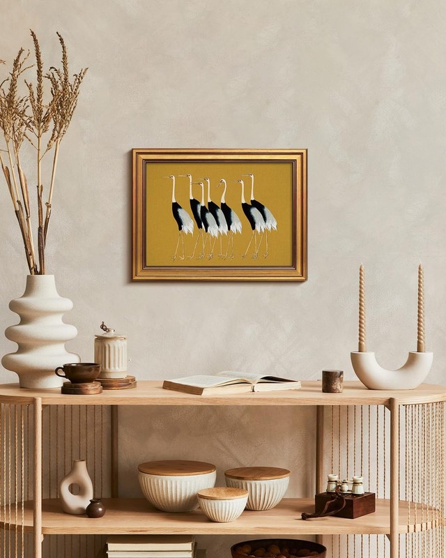 HUARCEY Gold Framed Vintage Wall Art for Living Room, Animals Painting Prints... gallery