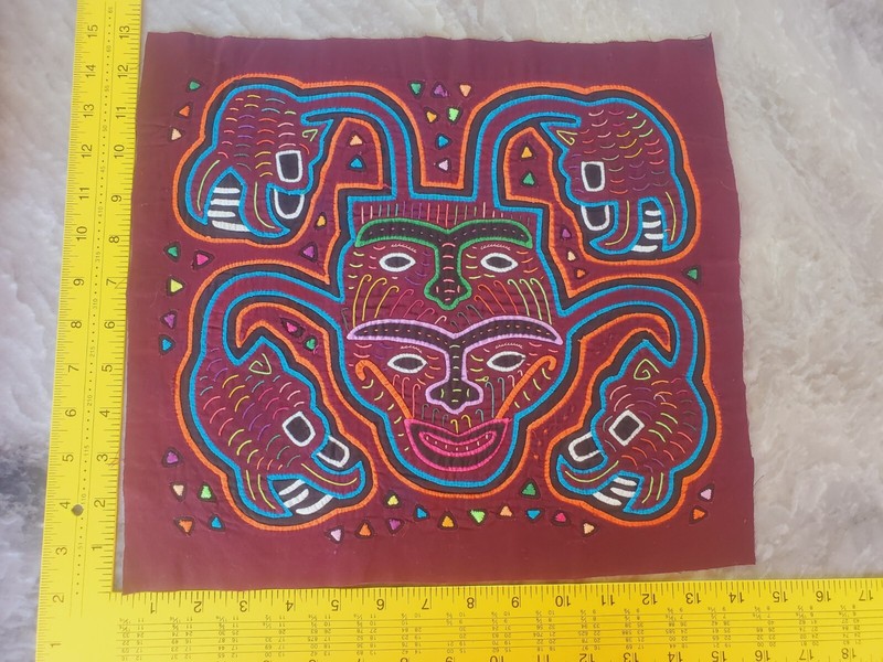 kuna panel mola unframed imported from Panama original abstract 2145