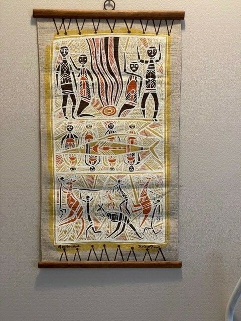 Thomas Frank Australia Aborigines Textile Wall Art Hanging MCM