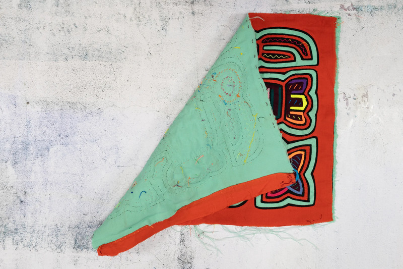 Orange Turquoise Toucan Parrot Mola gallery