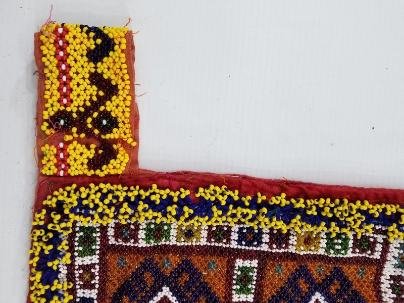 Vintage Traditional Afghan Kuchi Hand Beaded Neck Panel L:29 B:24 S:24cms gallery