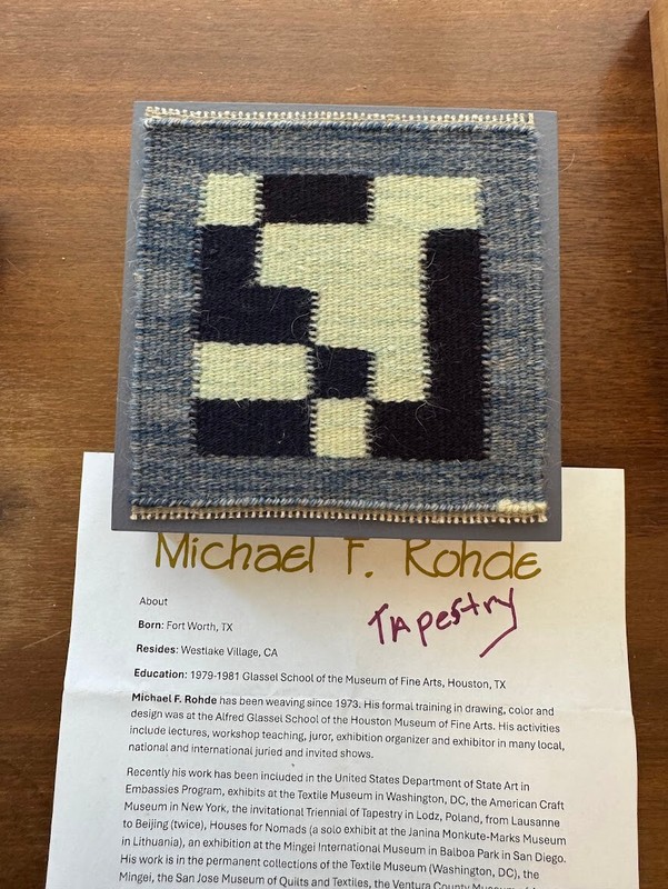 Vintage Michael Rhodes hand woven Tapestry Wall Art – Small wood framed