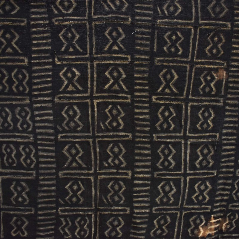 Bògòlanfini Black Mudcloth Textile Mali 61x33 inch
