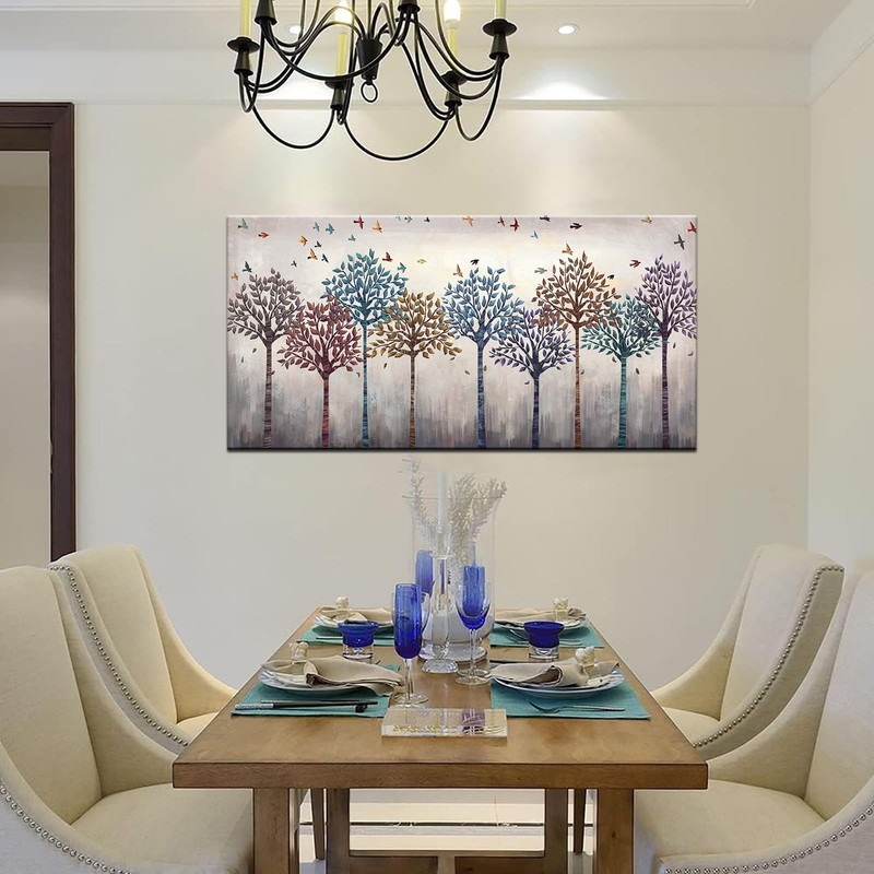 iHAPPYWALL Large Abstract Tree And Birds Canvas Wall Art Flying Birds over Co... gallery