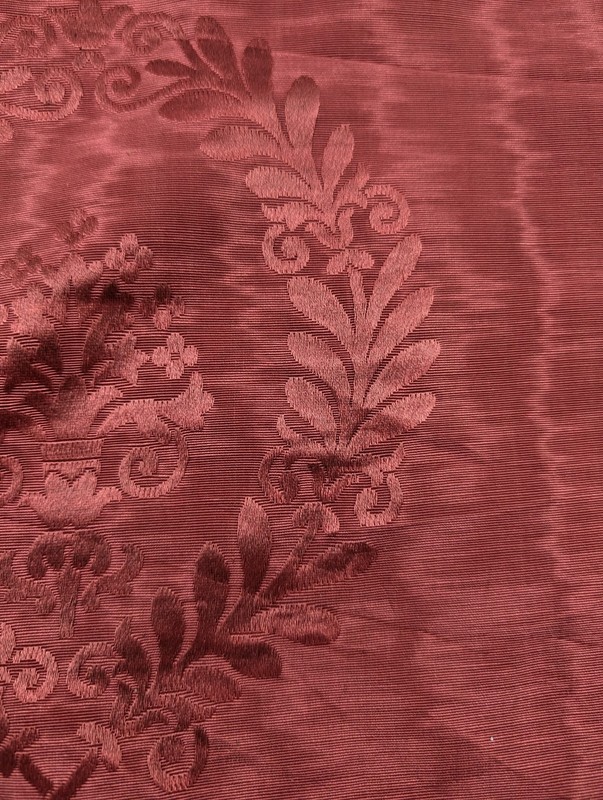 Antique French Silk Damask Curtain Wall Textile 85 × 50 in gallery