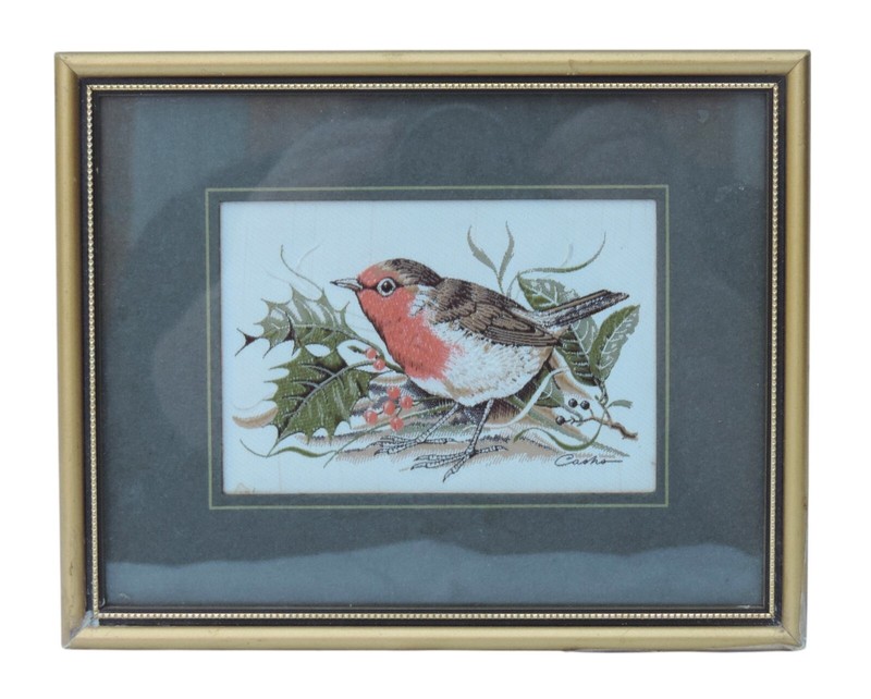 Cash’s of Coventry Woven Silk Picture – Birds – Robin