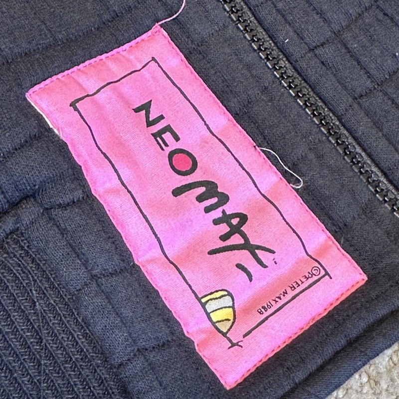 SIGNED Vintage 1988 Neo Max Peter Max Unisex Black Quilted Pop Art Jacket Medium gallery