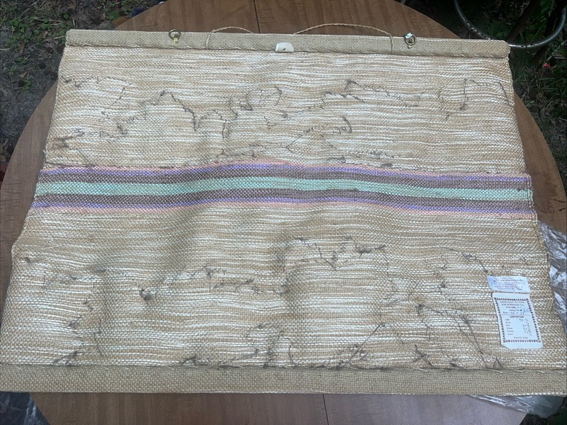 Vtg Don Freedman Wall Hanging Fiber Art Woven Tapestry Meditate 36” By 27” #506 gallery