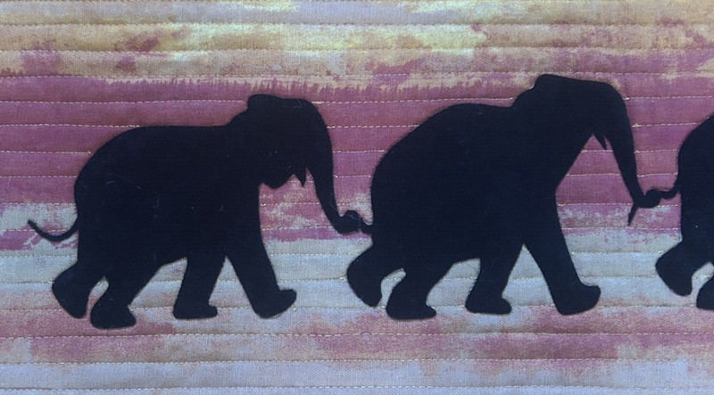 Stunning Handmade Jungle Book 'Elephant March' Quilted Picture / Wallhanging gallery