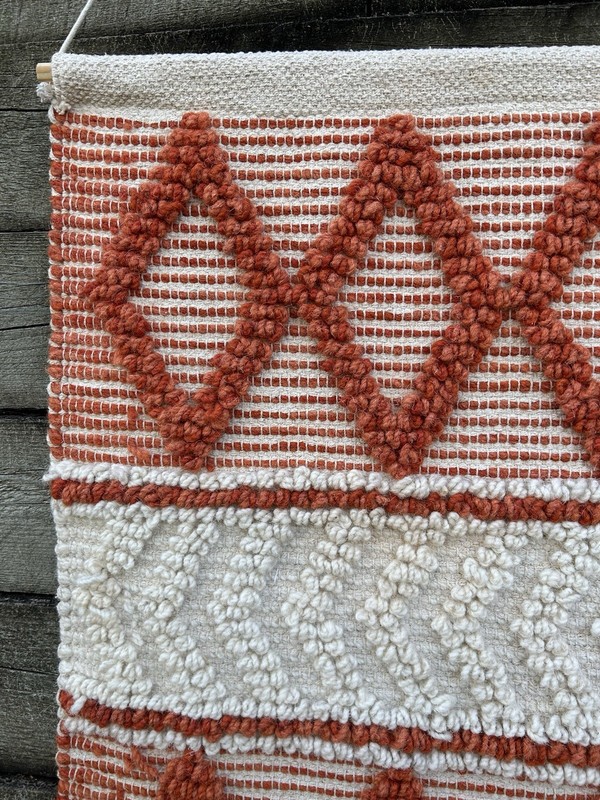 VTG BOHO Jute Woven Bohemian Tribal Wall Hanging Macramé Tapestry 58” (Hanging) gallery