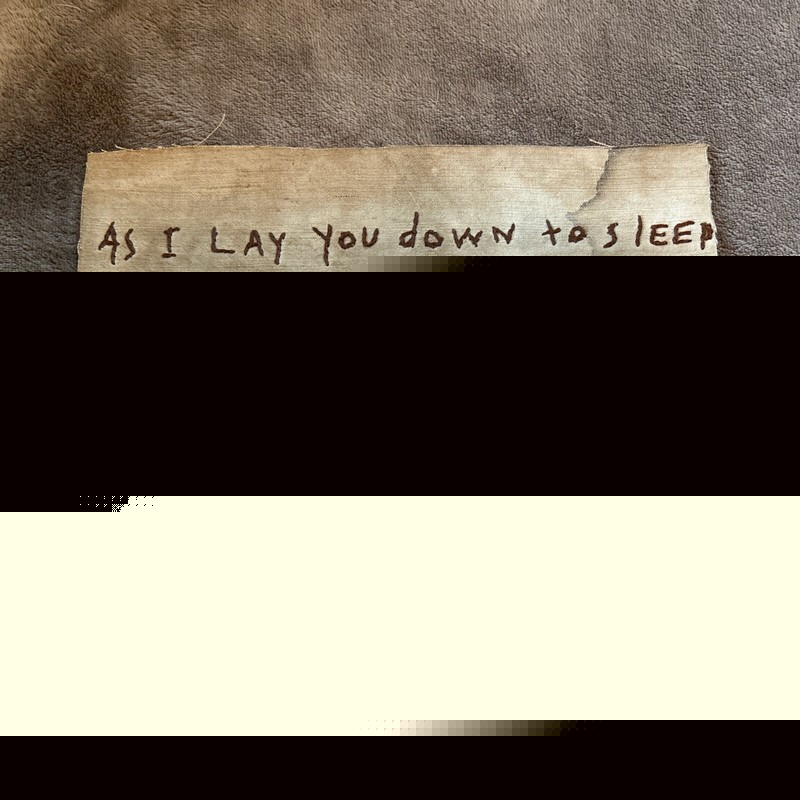 “As I Lay You Down To Sleep” Rustic Embroidery Wall Art Nursery Decor Folk Art