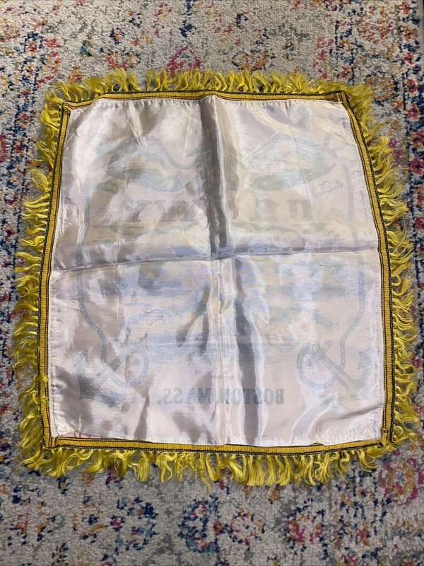 Vintage US Navy Silk Style Tapestry * Pillow Sham * Flag * Banner -16.5" x 19" gallery