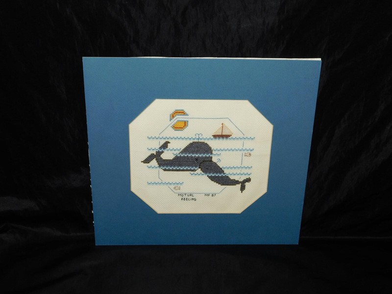 Alaska Mother Baby Whale Love Mutual Feeling Cross Stitch Picture Completed Art