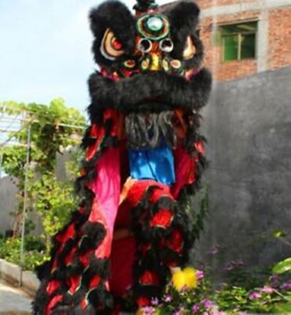 Chinese Kung Fu Foshan Lion Dance Mascot Costume Two Adult（blackness ) 佛山舞狮