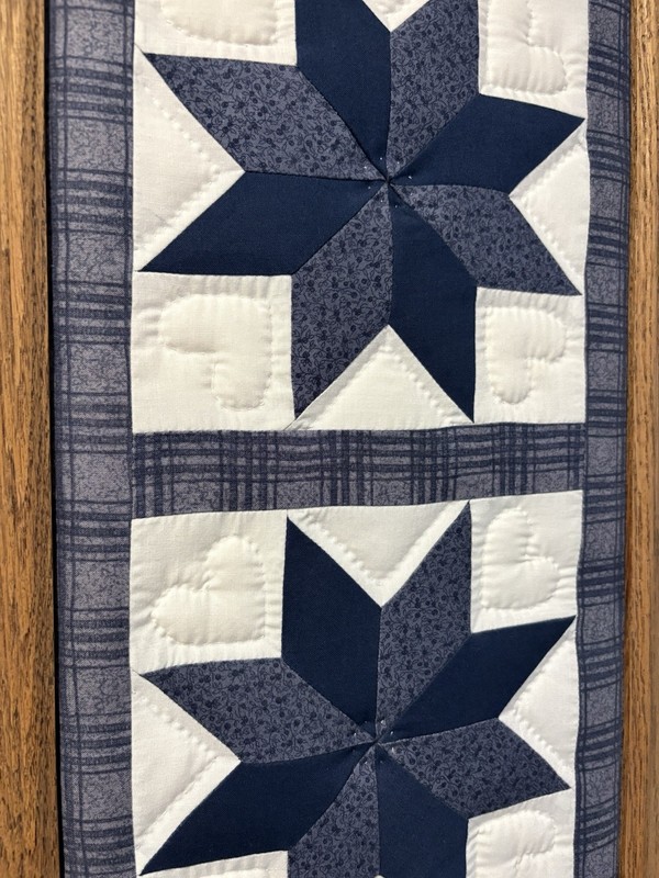 Wood Framed Quilt Squares LeMoyne Star Pattern, Farmhouse gallery