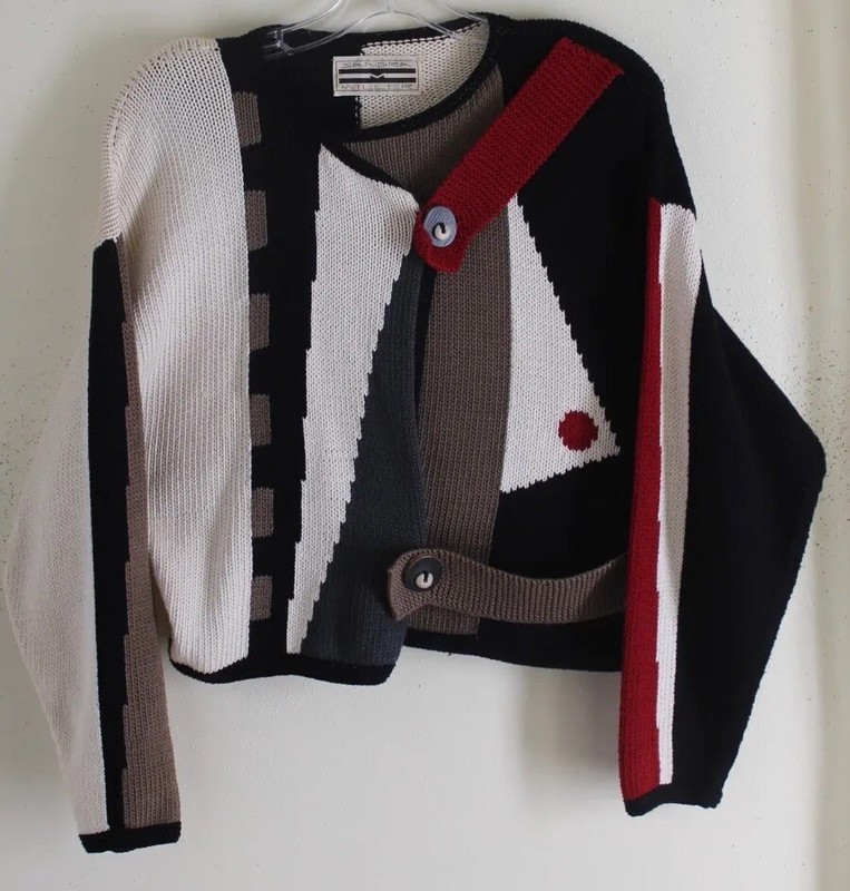 SANDRA MILLER OS XS S M Funky HandLoomed Fiber Artist ArtWear Southwest Sweater