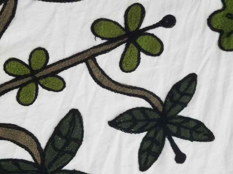 Antique Traditional Kashmiri Crewelwork Tree of Life Motif Textile Panel 295x152 gallery