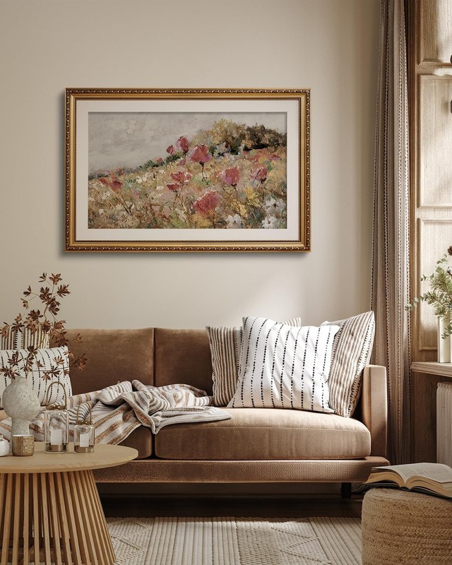 VIYYIEA Gold Framed Large Wall Art Canvas Print Home Decor Flower Art Vintage... gallery