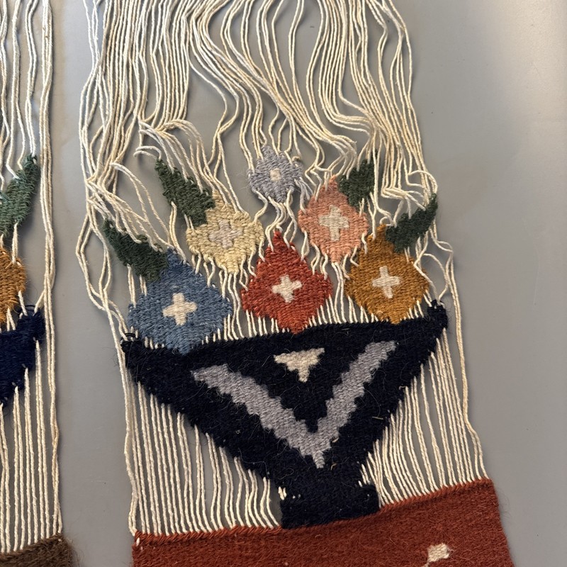 Vintage Woven Wall Art Floral Basket - Set Of 2 gallery