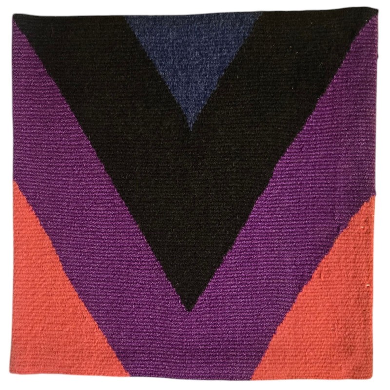 Purple Pink Black Chevron Weaving Textile Wall Hanging Decor Handwoven Geometric gallery