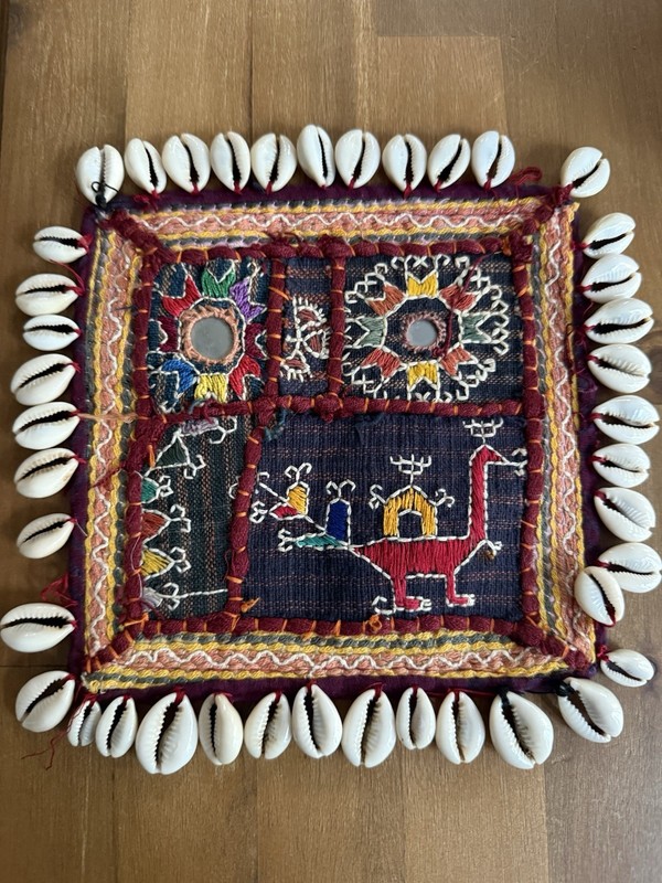 Vintage Indian Banjara mirror embroidery rabari kutchi ethnic tribal patch
