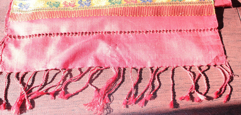 Lao Ethnic Cotton Mix, Handwoven, Loomed And Embroidered Textile Table Runner gallery