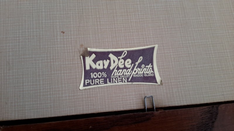 KAY DEE RHODE ISLAND HANDPRINTS 100% PURE LINEN WALL HANGING FARM HOUSE KITCHEN gallery