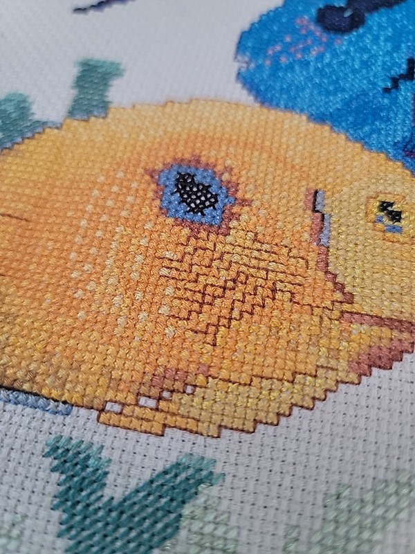 Embroidered Fish Print Vintage gallery