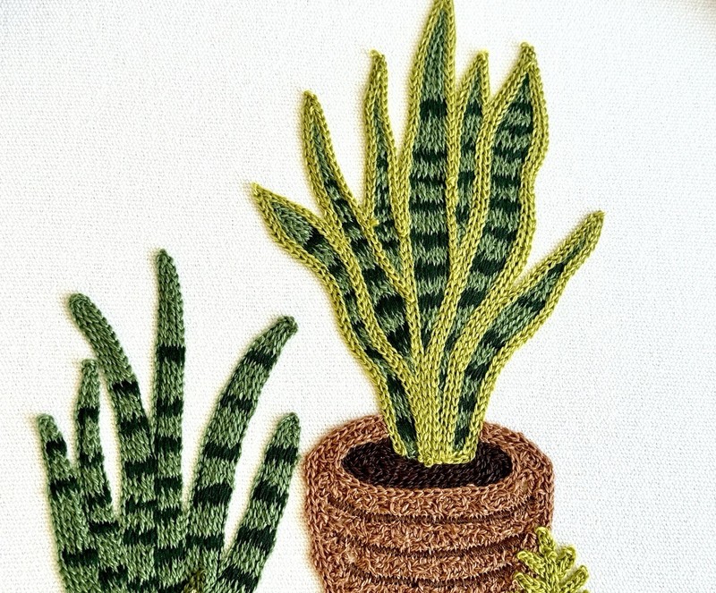 ⚜️New BP Home Textile Embroidered Woven Wall Art Houseplant Home Decor 15”x12” gallery